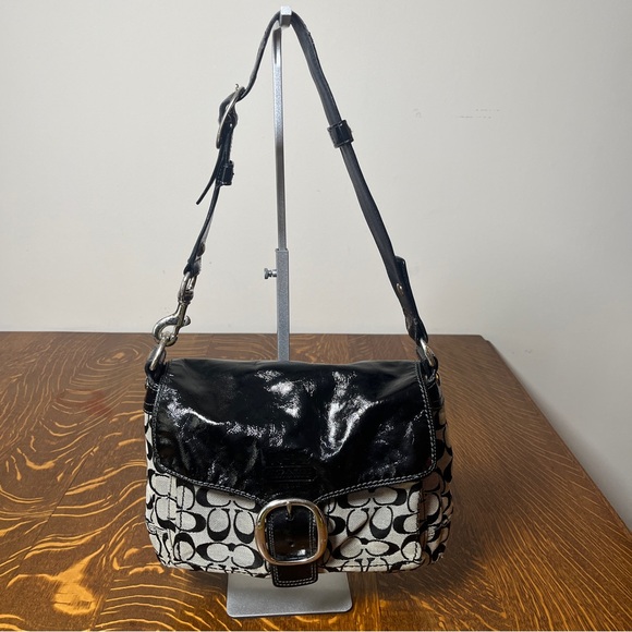 Coach Handbags - Coach Bleeker Black and Gray Signature C Hobo Bag